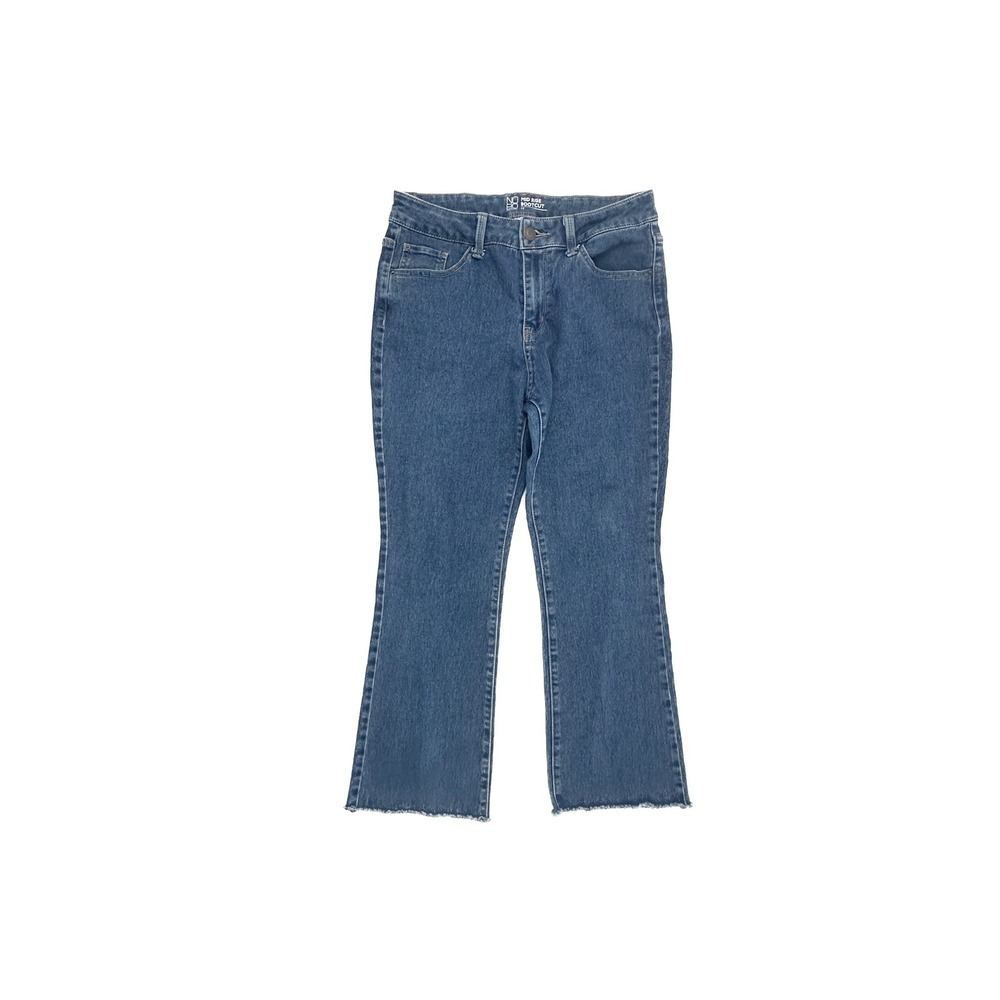 No Boundaries Bootcut Jeans Womens 13 Blue Mid Rise Raw Hem Stretch Denim